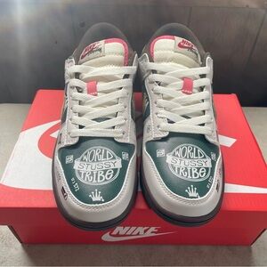 Nike Kids Sneakers - Green, White, and Pink